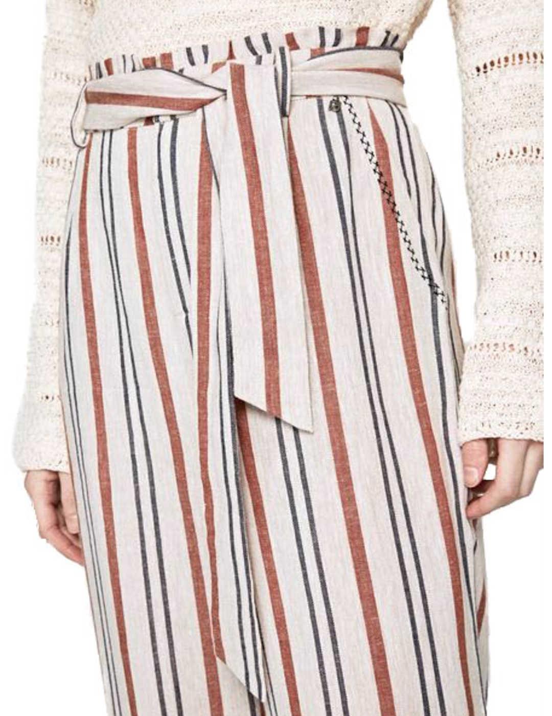 PANTALON PEPE JEANS DE LINO ESTAMPADO RAYAS