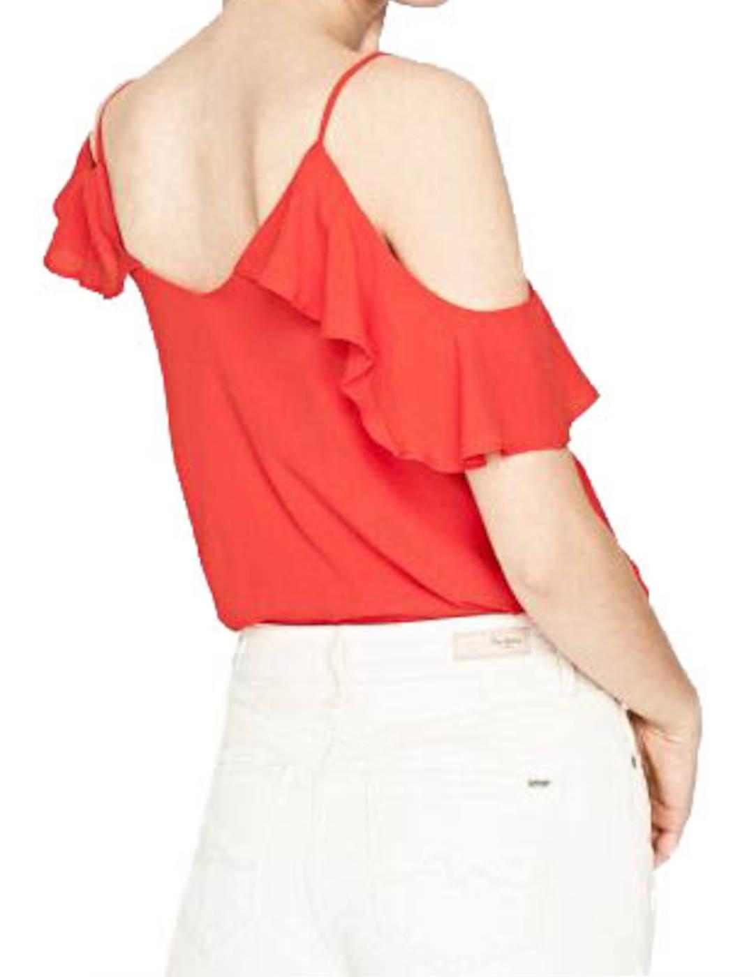 Top Pepe Jeans Con Volantes Rojo
