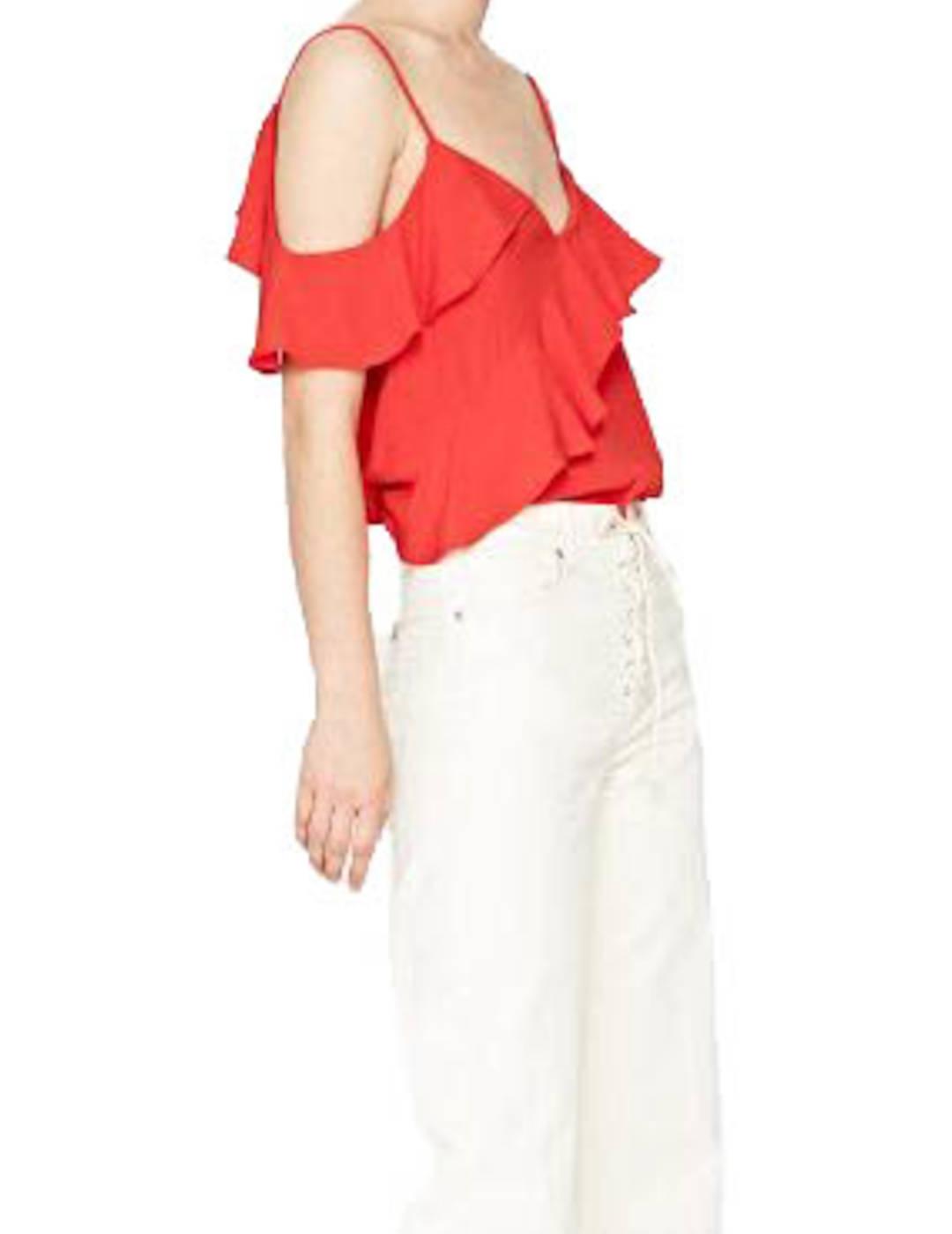 Top Pepe Jeans Con Volantes Rojo