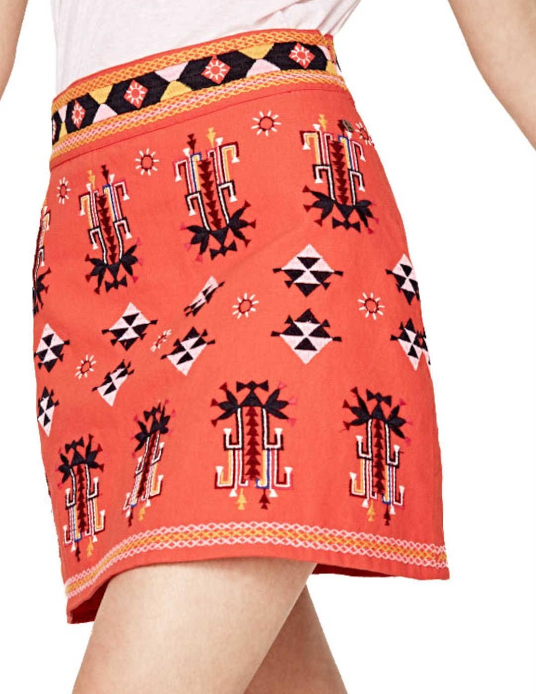 FALDA PEPE JEANS BORDADOS ETNICOS