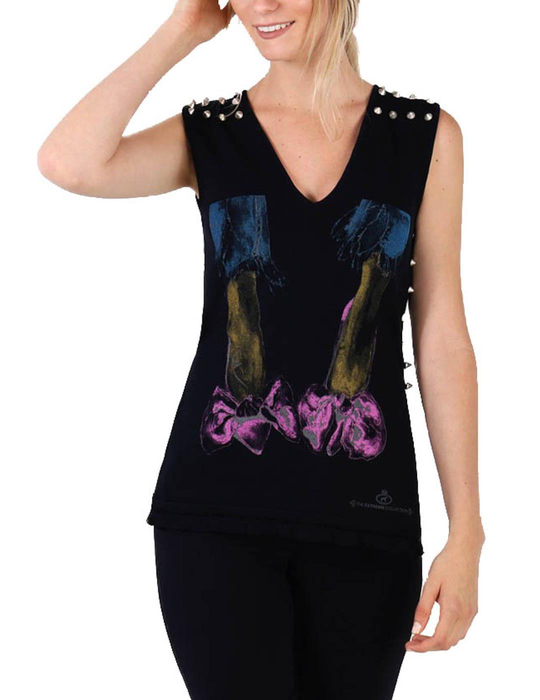 Camiseta The Extreme Collection De Punto Tachuelas Marino