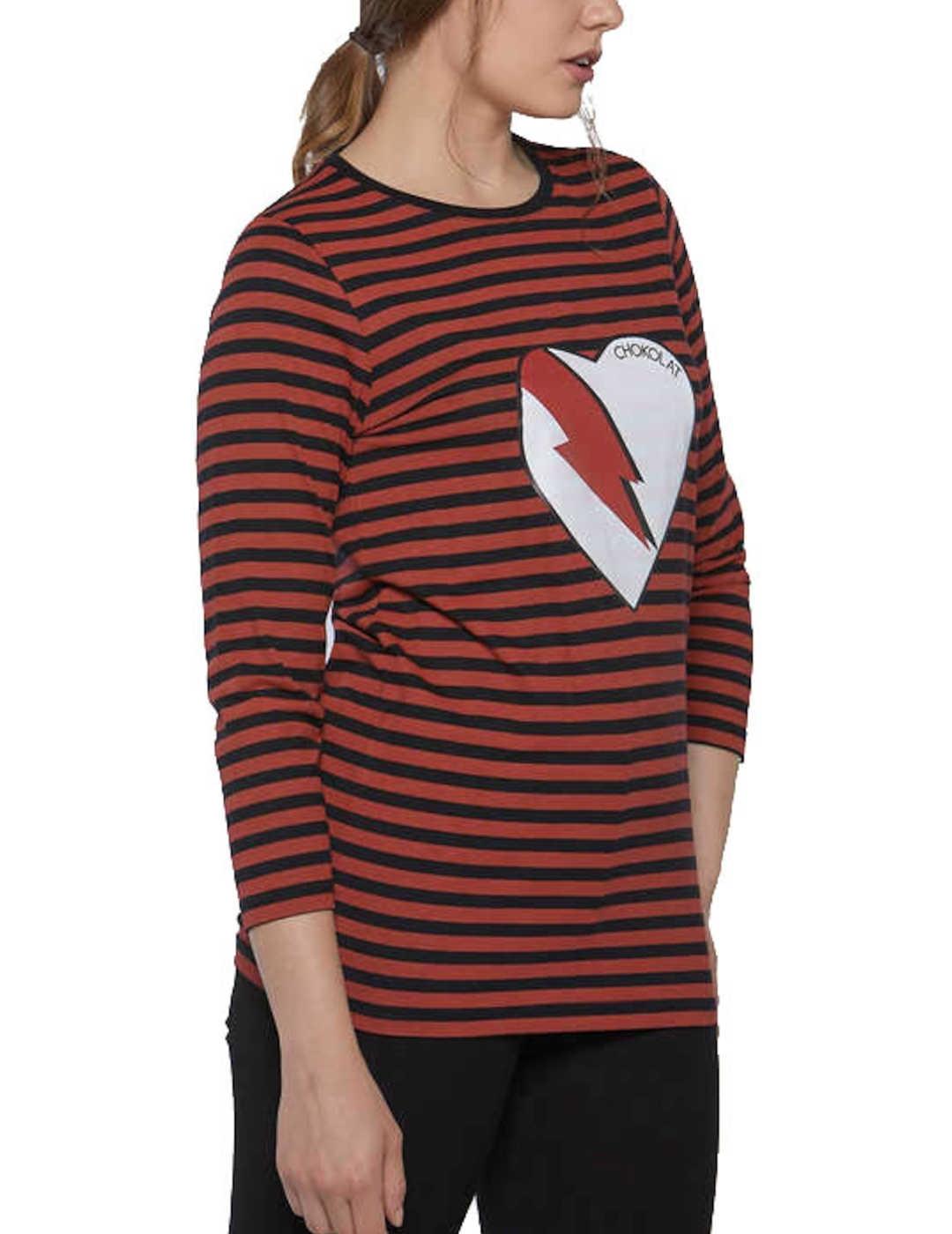 Camiseta Chokolat Rayas Corazón Rayo Negro