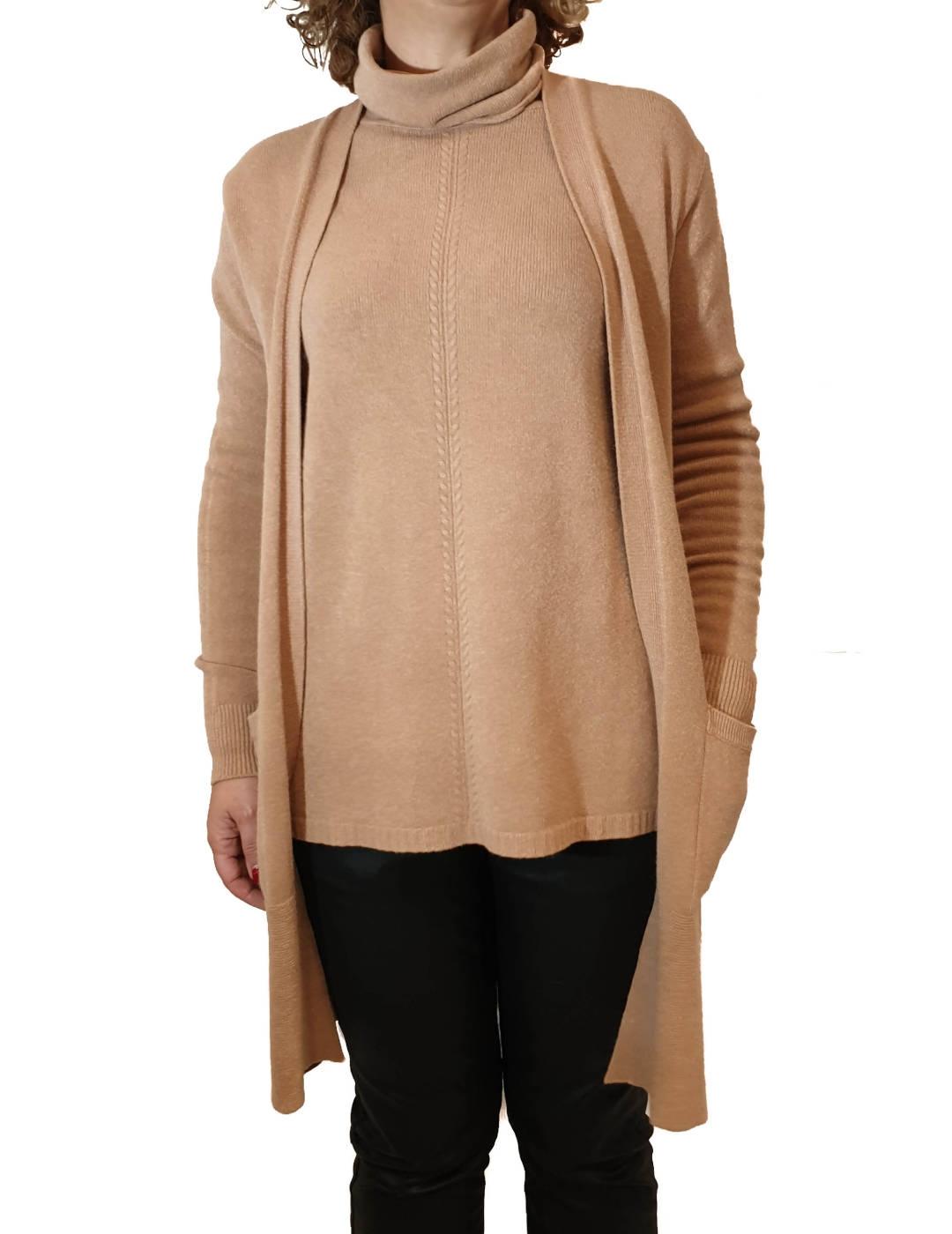 Chaqueta Kaos Larga Con Bolsillos Camel