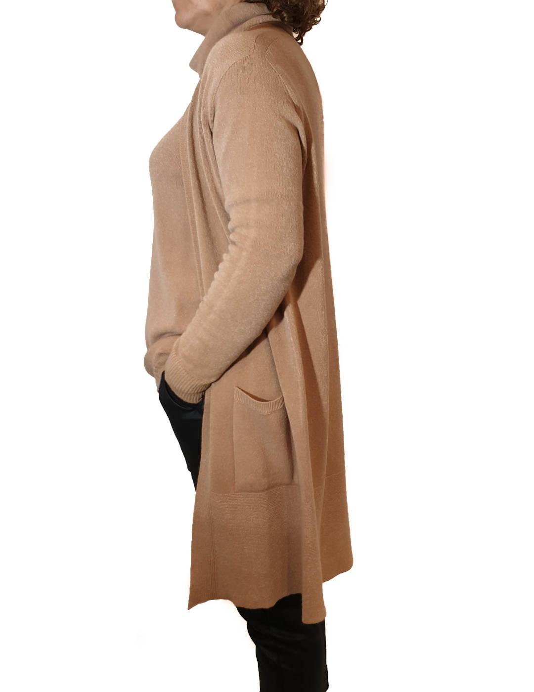 Chaqueta Kaos Larga Con Bolsillos Camel