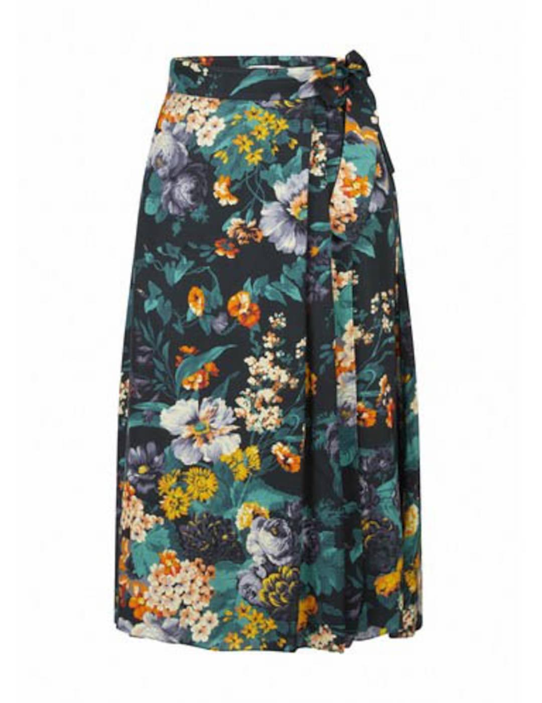 Falda Naf Naf Pareo Estampada Flores Multicolor