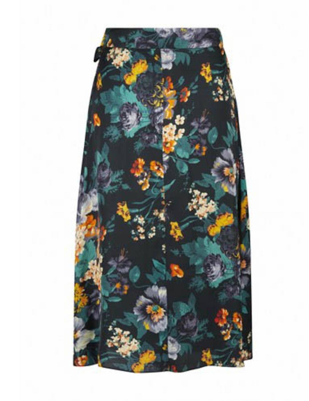 Falda Naf Naf Pareo Estampada Flores Multicolor