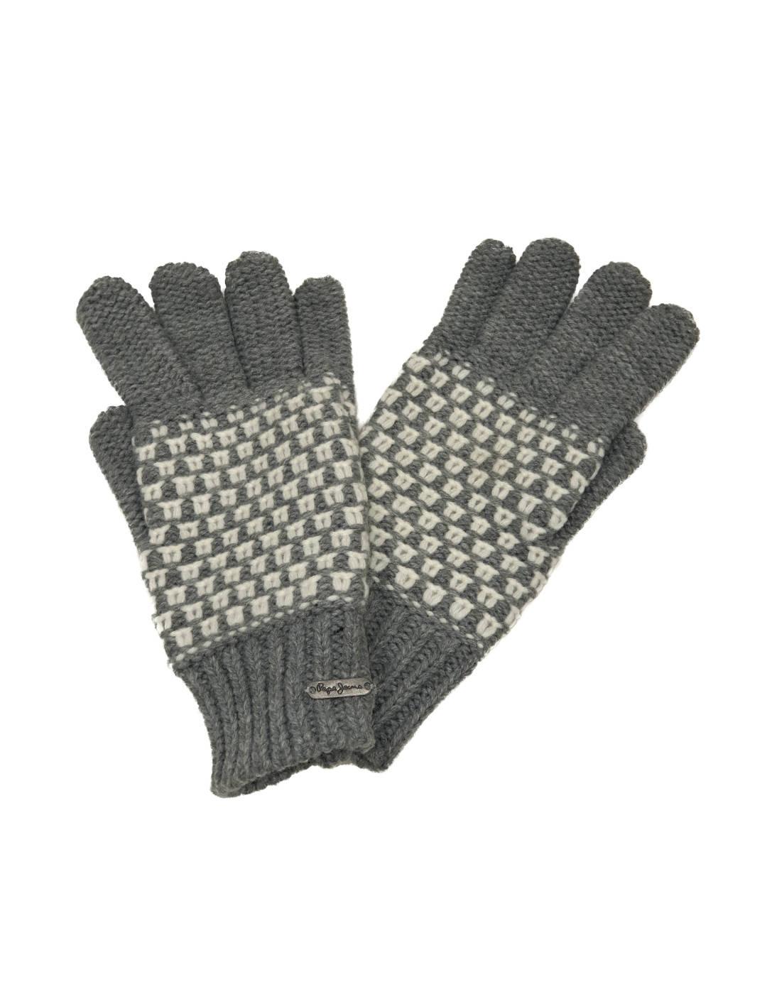Guantes Pepe Jeans Punto Bicolor Gris