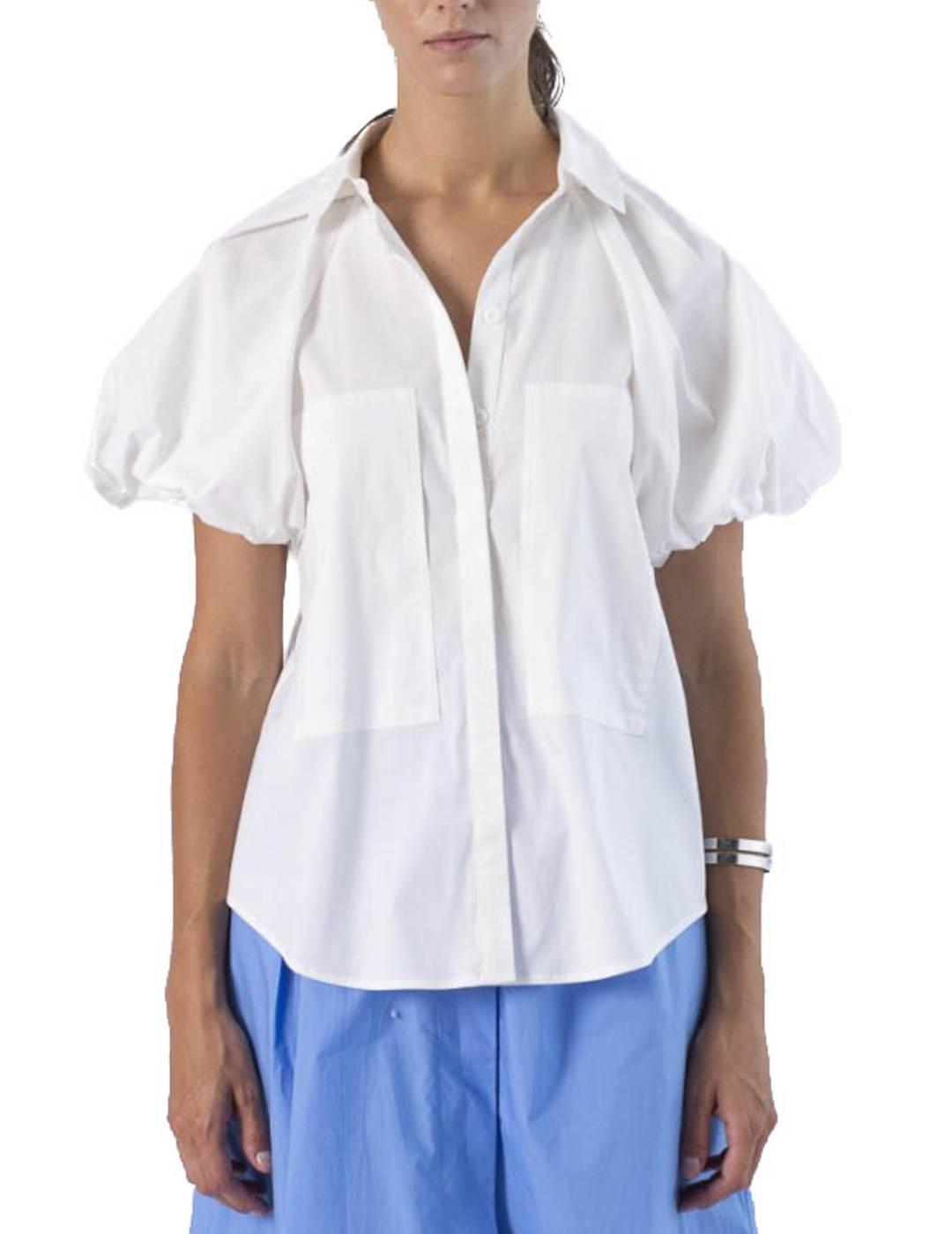 Camisa Anonyme Designers Manga Globo Thea Blanco