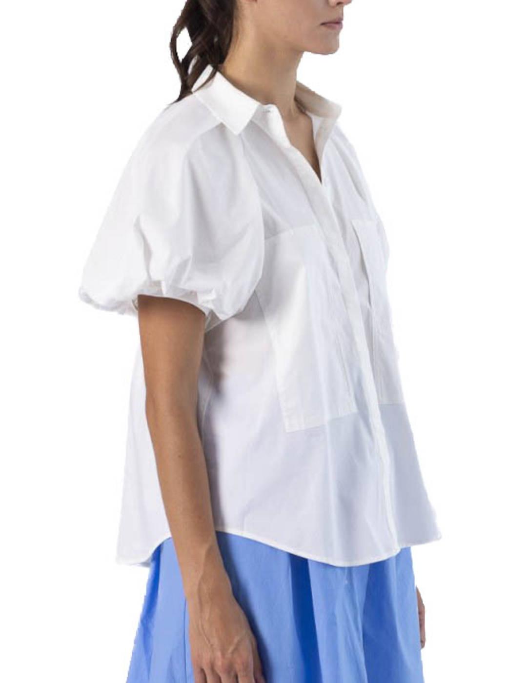 Camisa Anonyme Designers Manga Globo Thea Blanco