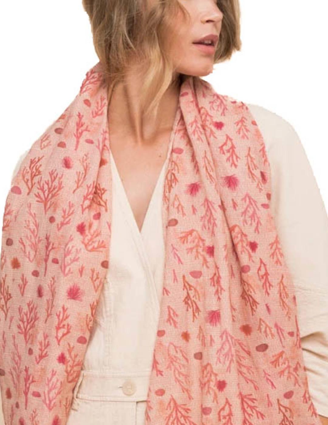 Foulard Feeka Estampado Corales Callista Coral