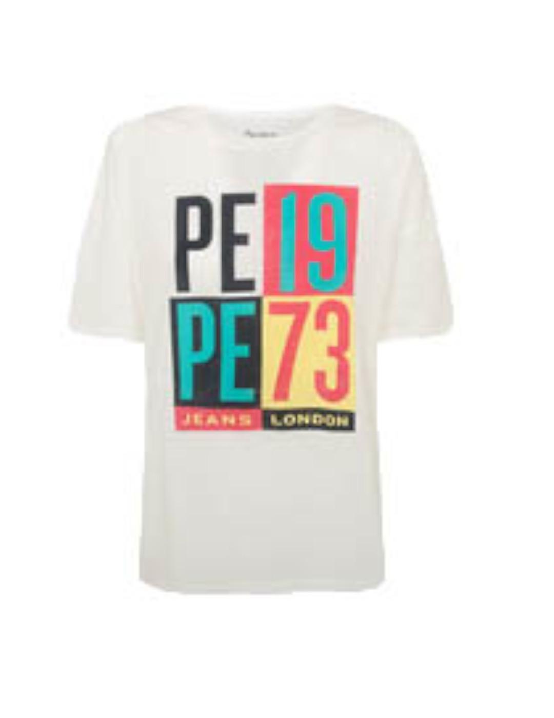 Camiseta Pepe Jeans Logo Multicolor Dita Crudo