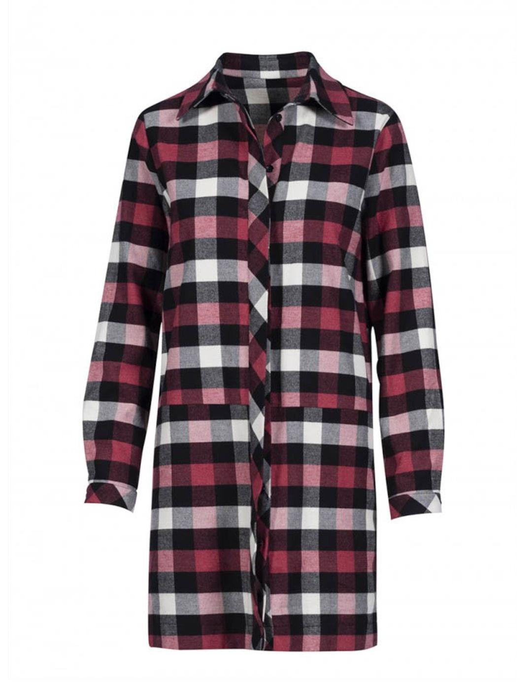 Vestido Anonyme Designers Cuadros Danielle Granate