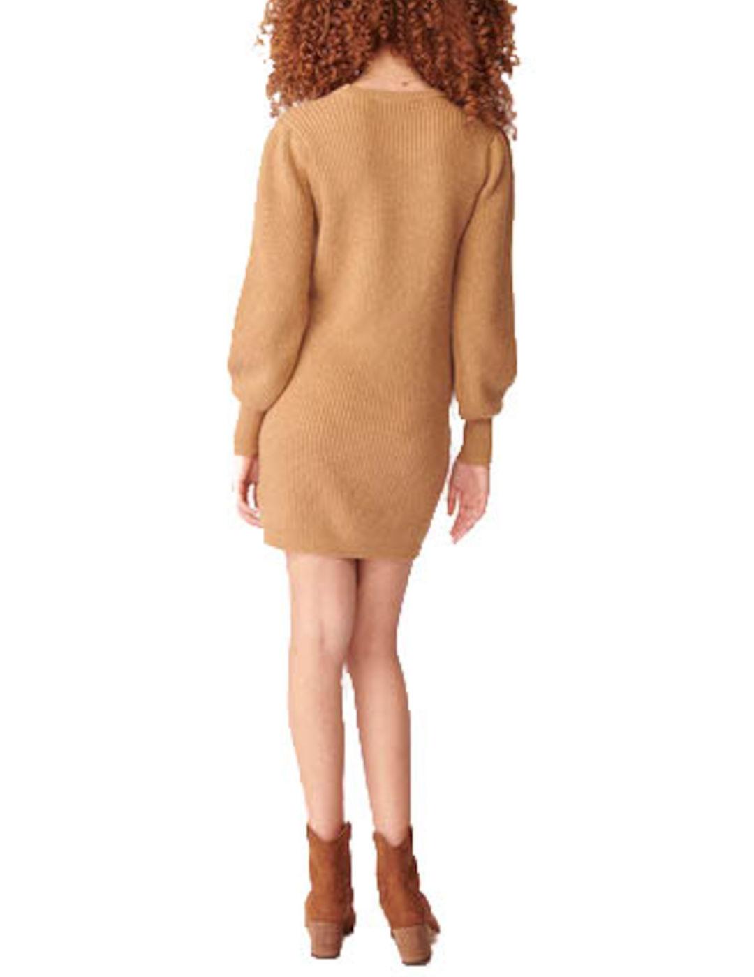 Vestido Naf Naf Corto De Punto Camel