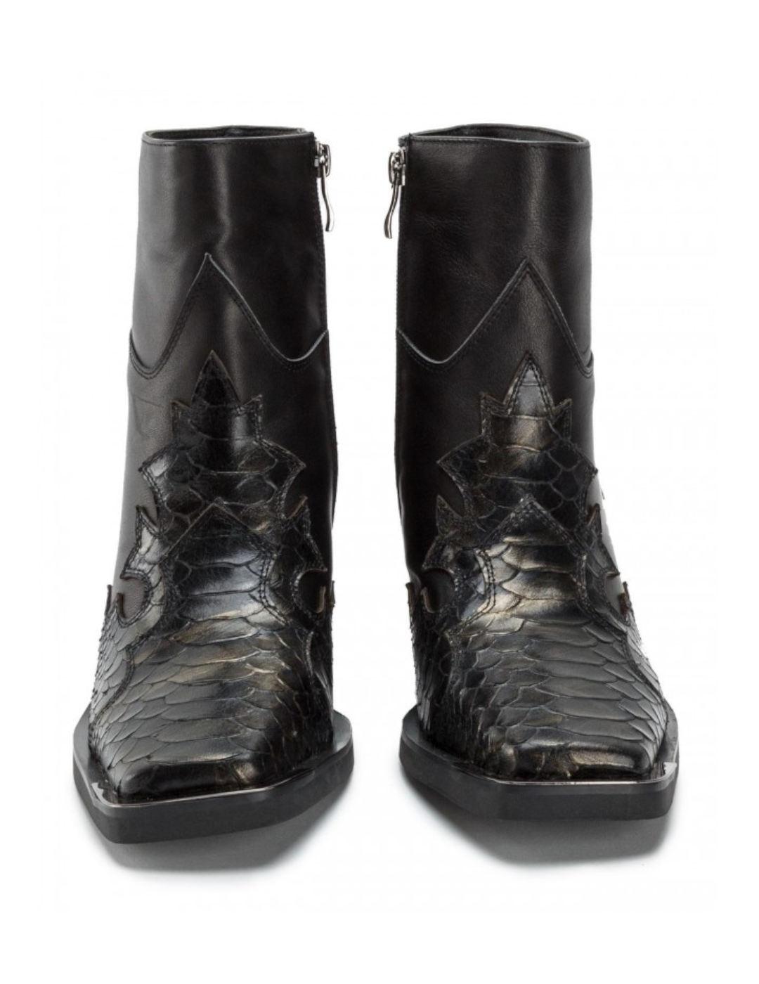 Botín Alma en Pena Cowboy Serpiente Negro