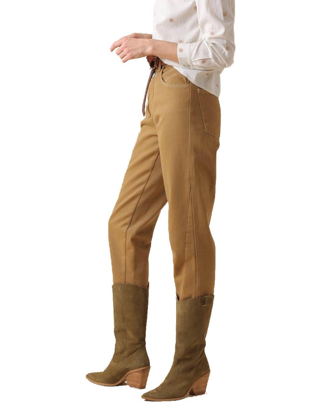 Pantalón Indi&Cold Vaquero Mom-Fit Camel