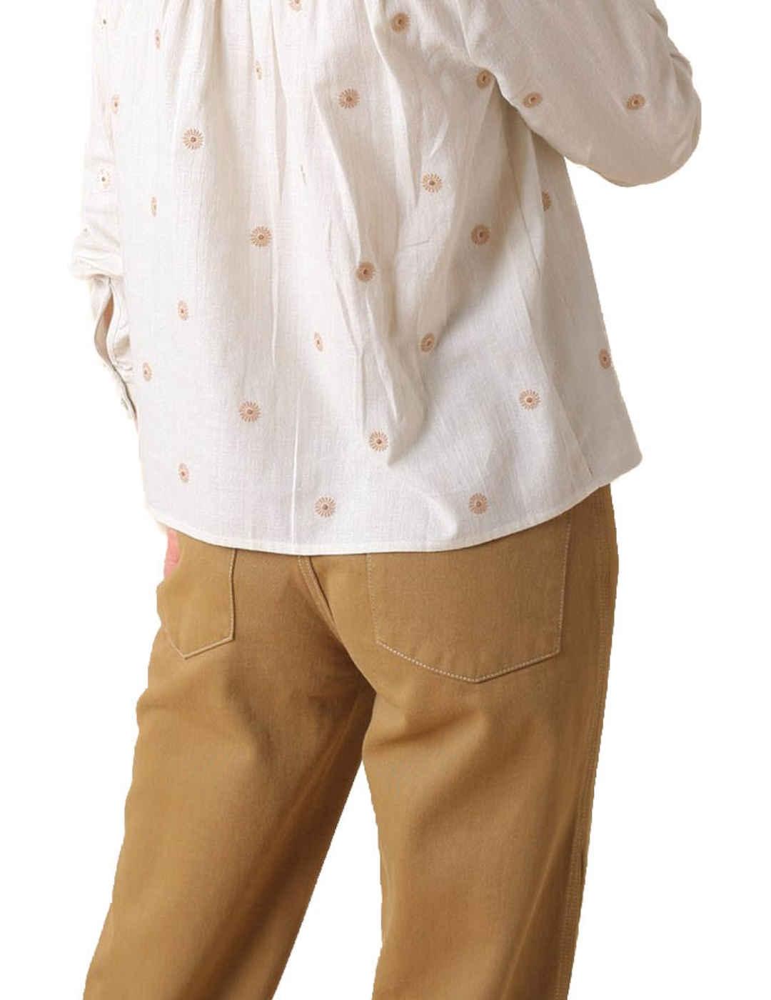 Pantalón Indi&Cold Vaquero Mom-Fit Camel