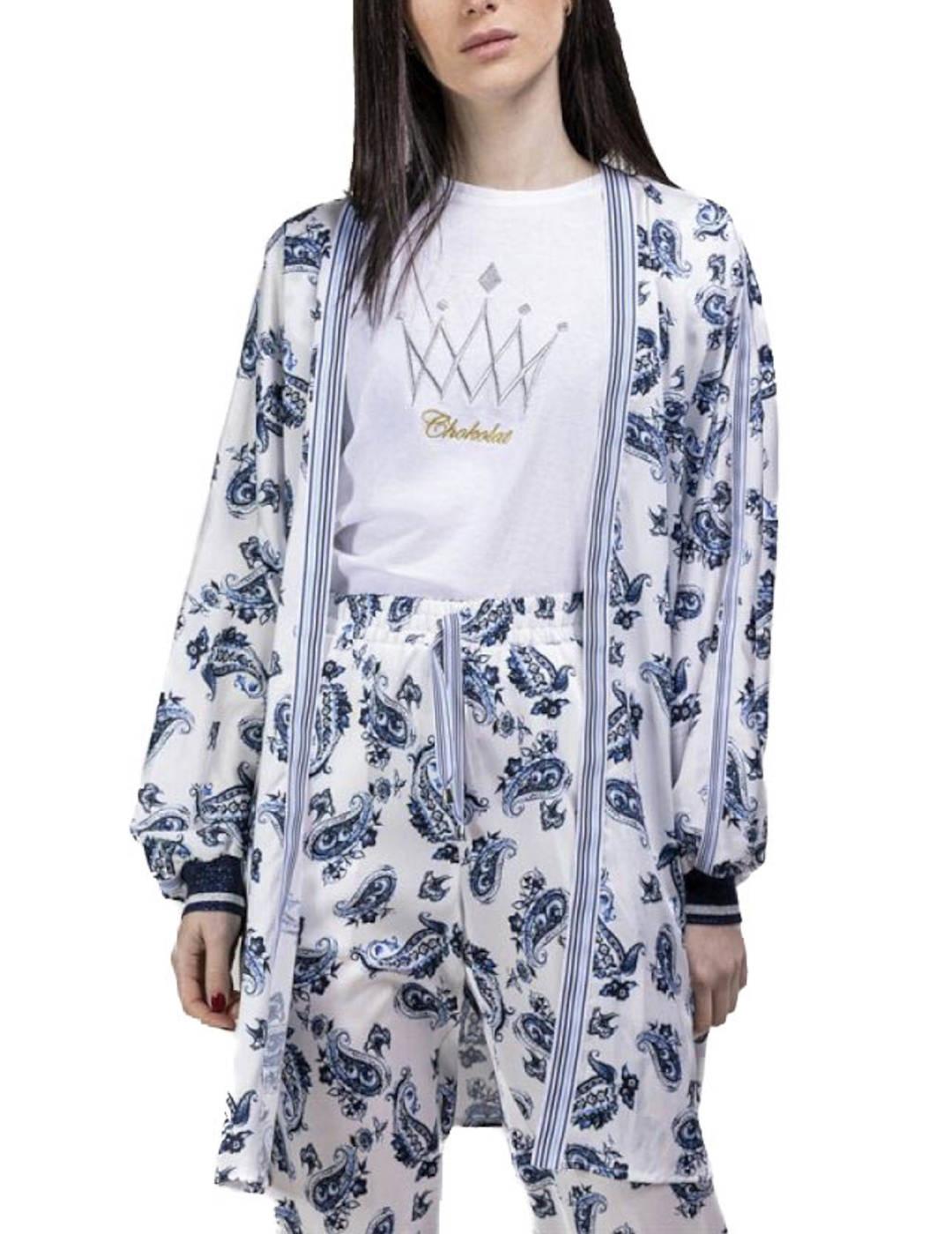 Kimono Chokolat Fluido Cachemir Azul