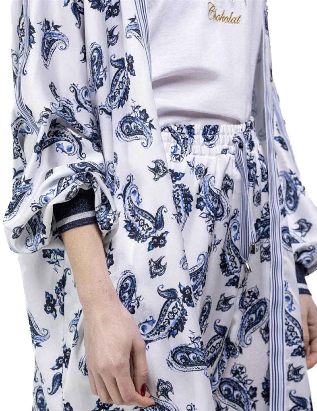 Kimono Chokolat Fluido Cachemir Azul