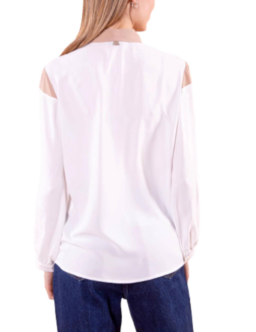 Camisa Mimi-Muà Fluida Bicolor Camel