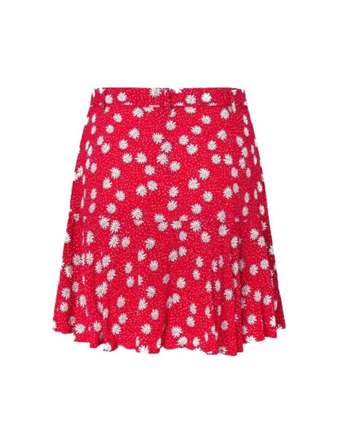 Falda Pepe Jeans Mini Flores Katherine Rojo