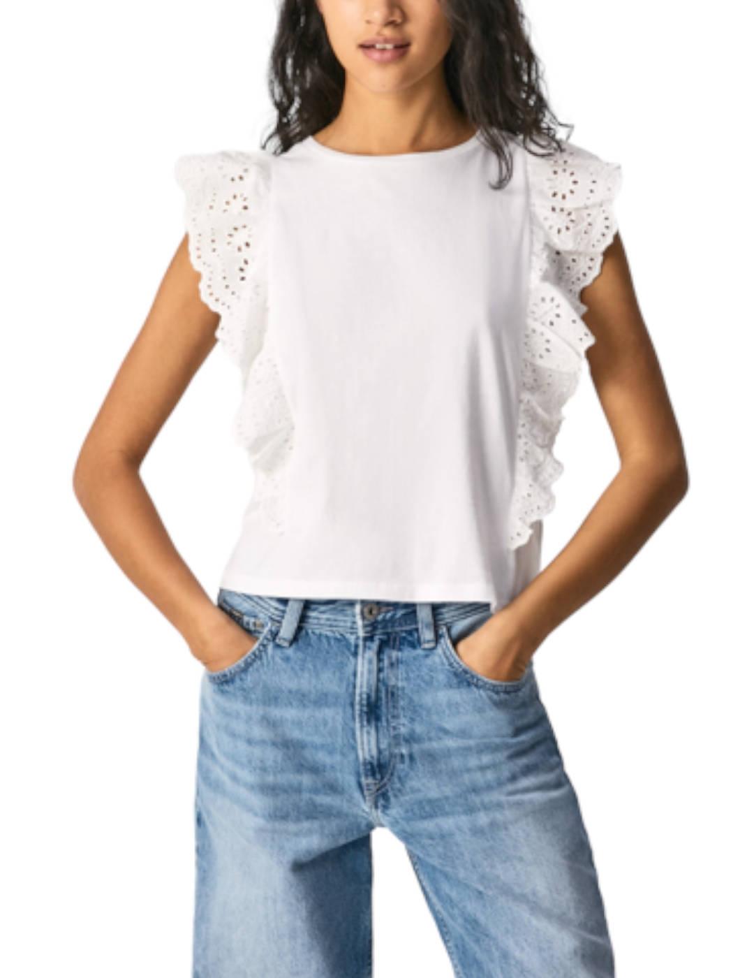 CAMISETA PEPE JEANS VOLANTES BRUNELLA BLANCO