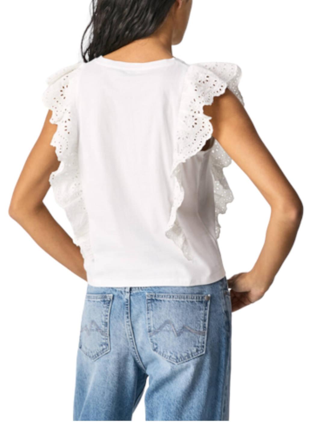CAMISETA PEPE JEANS VOLANTES BRUNELLA BLANCO