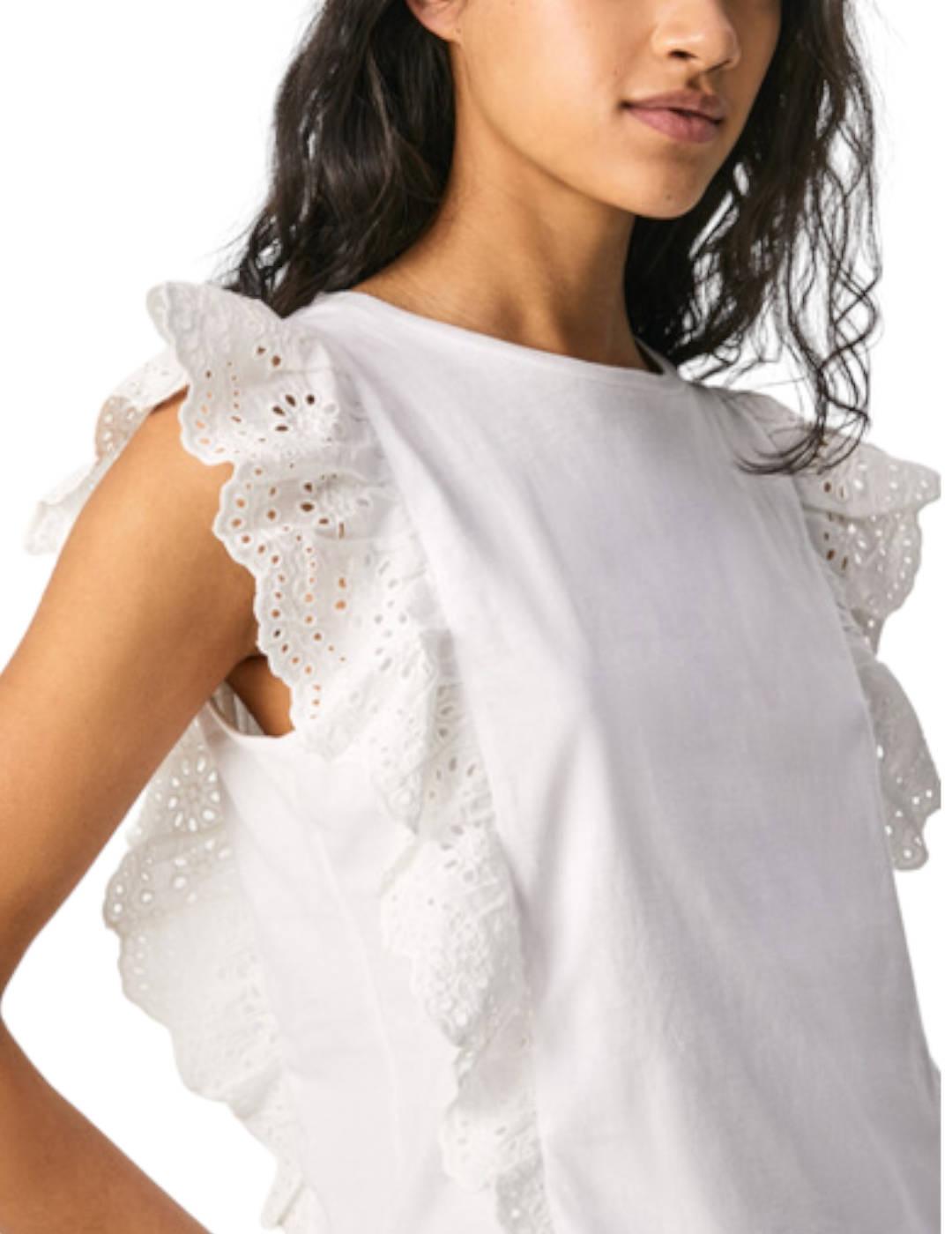 CAMISETA PEPE JEANS VOLANTES BRUNELLA BLANCO