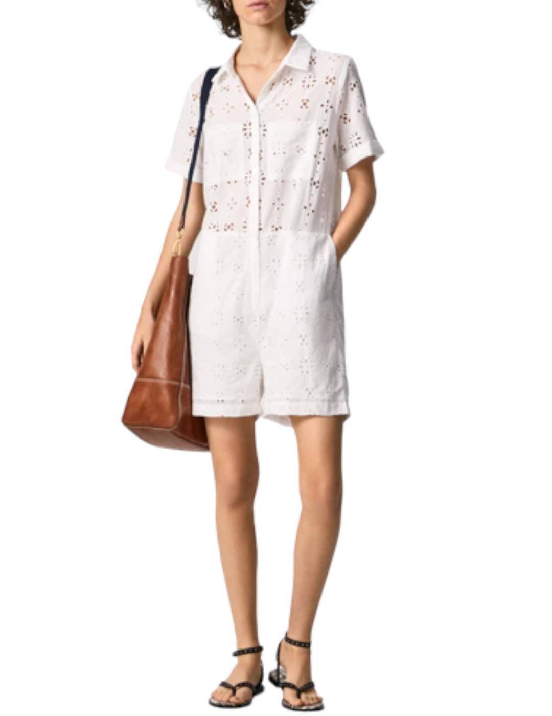 Mono Pepe Jeans Calado Linda Blanco