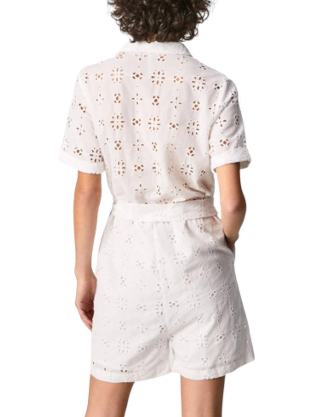 Mono Pepe Jeans Calado Linda Blanco