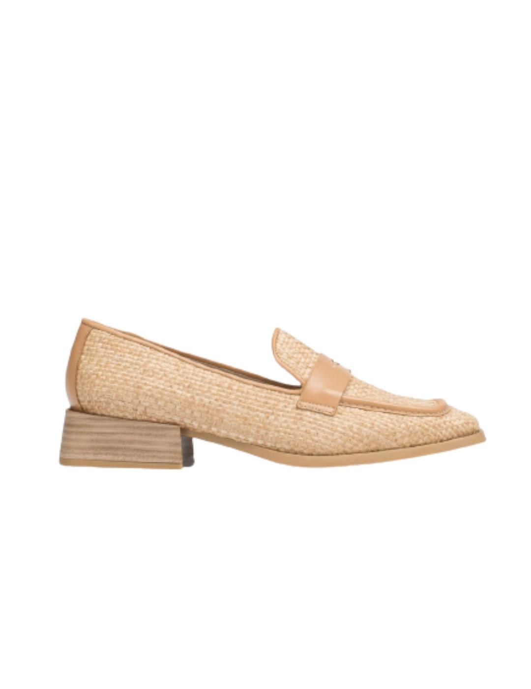Mocasín Wonders Rafia Beige