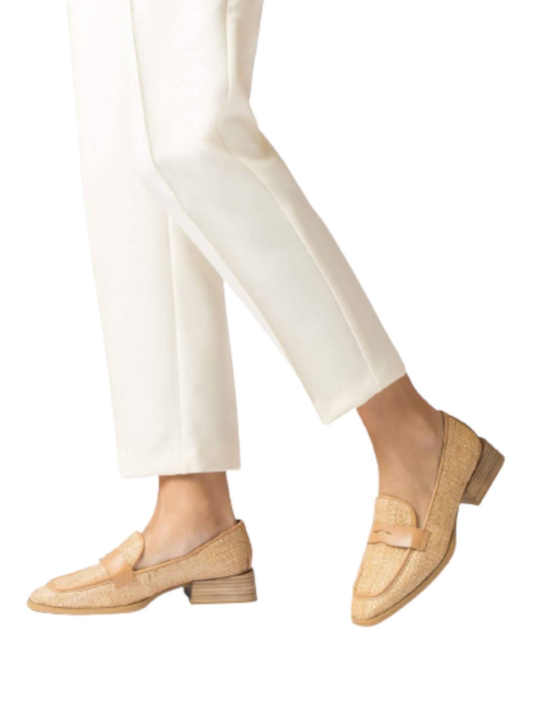 Mocasín Wonders Rafia Beige