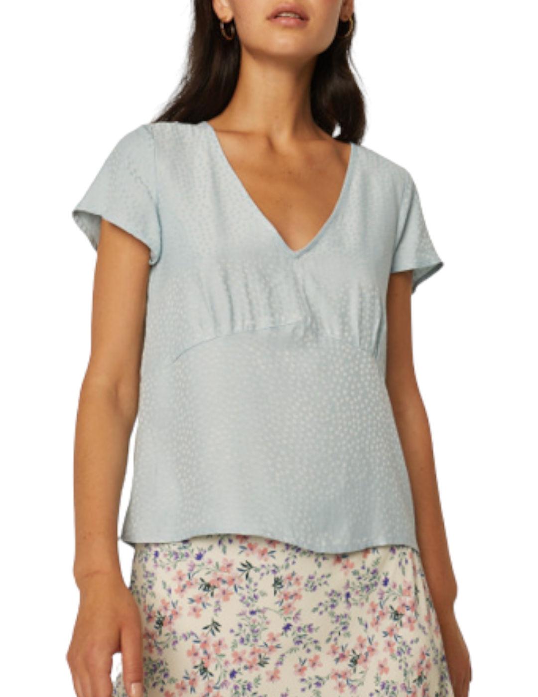 Blusa Systemaction Fluida Topos Azul