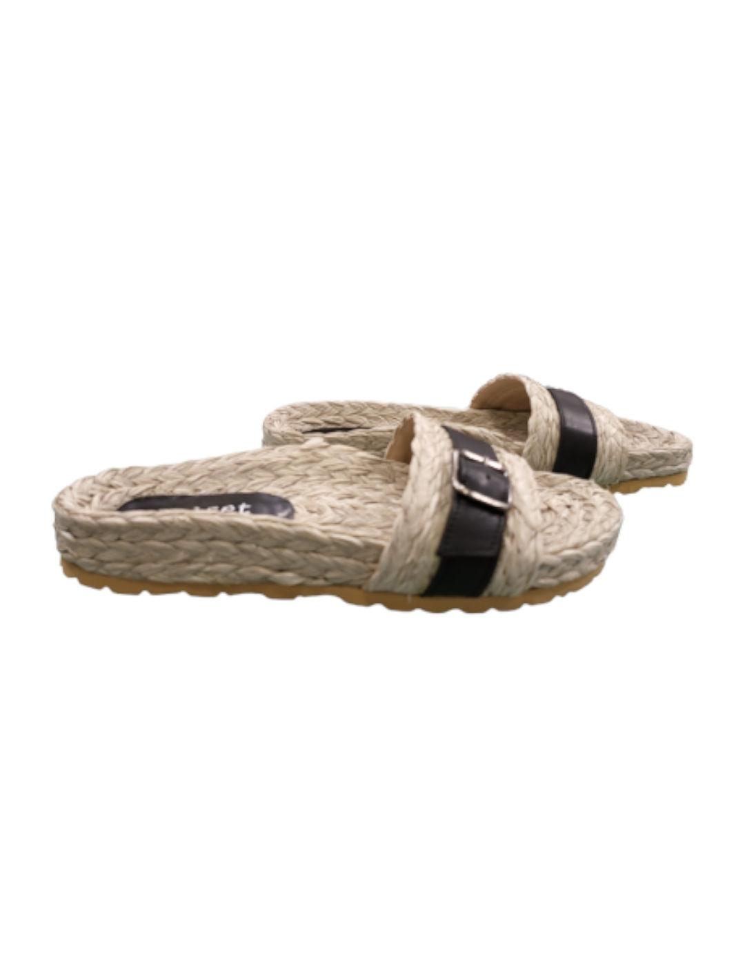 Sandalia Belset Rafia Gris