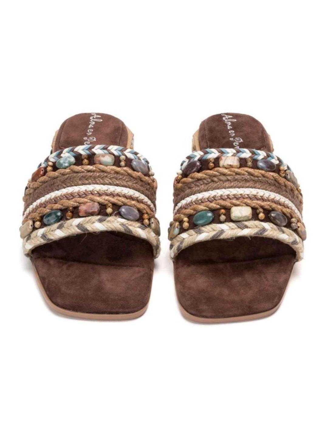 Sandalia Alma En Pena Etnica Marrón