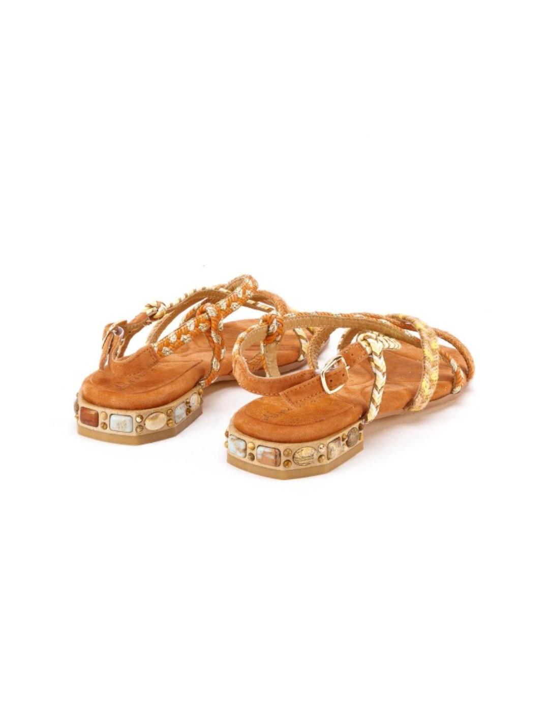 Sandalia Alma En Pena Cruzada Etnica Naranja