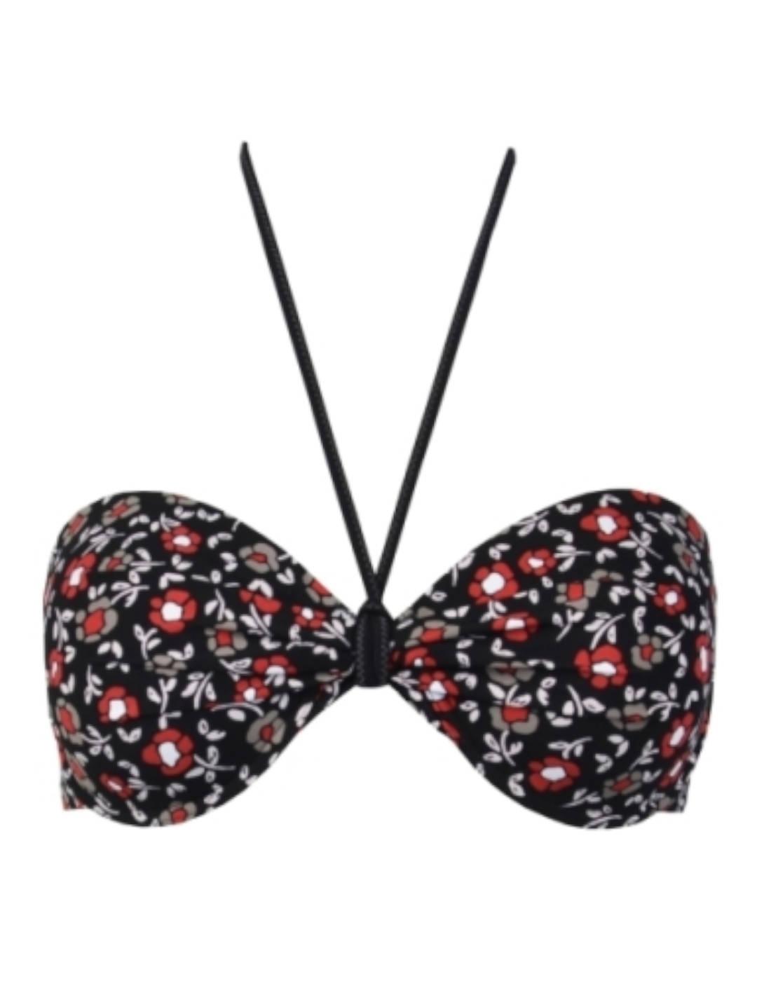 Bikini Red Point Bando Carisa Negro