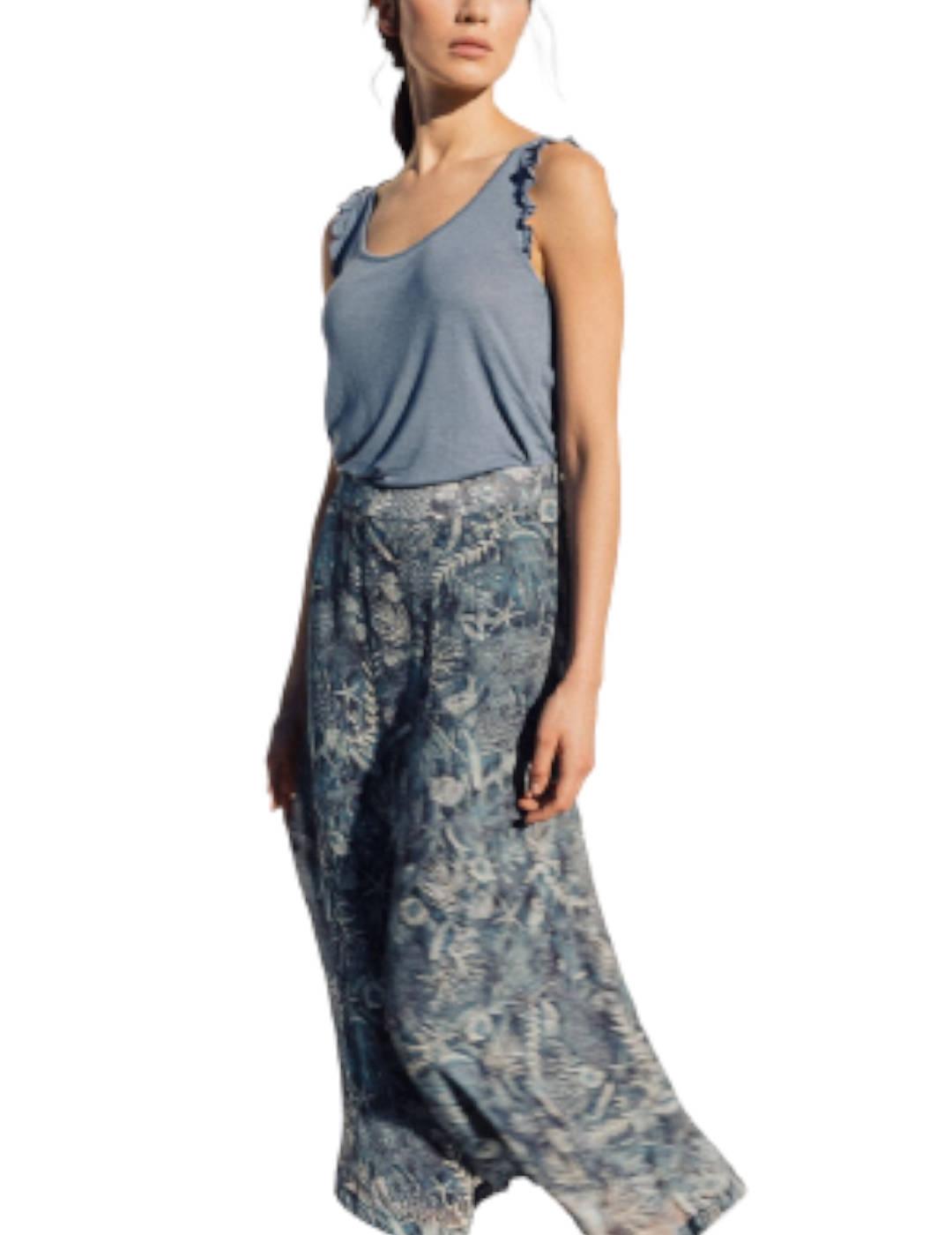 Camiseta Indi&Cold Tiras Volante Plomo