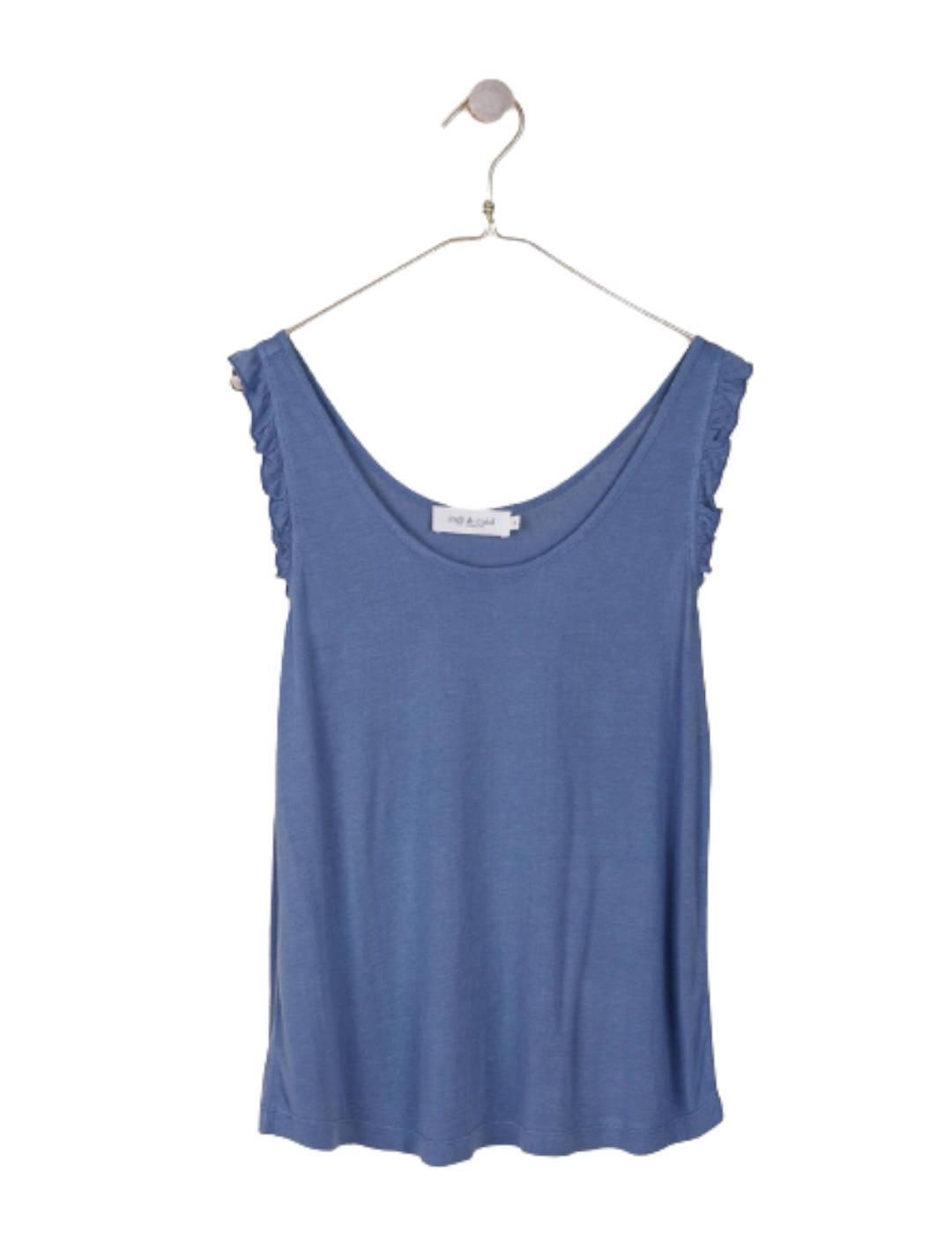 Camiseta Indi&Cold Tiras Volante Plomo