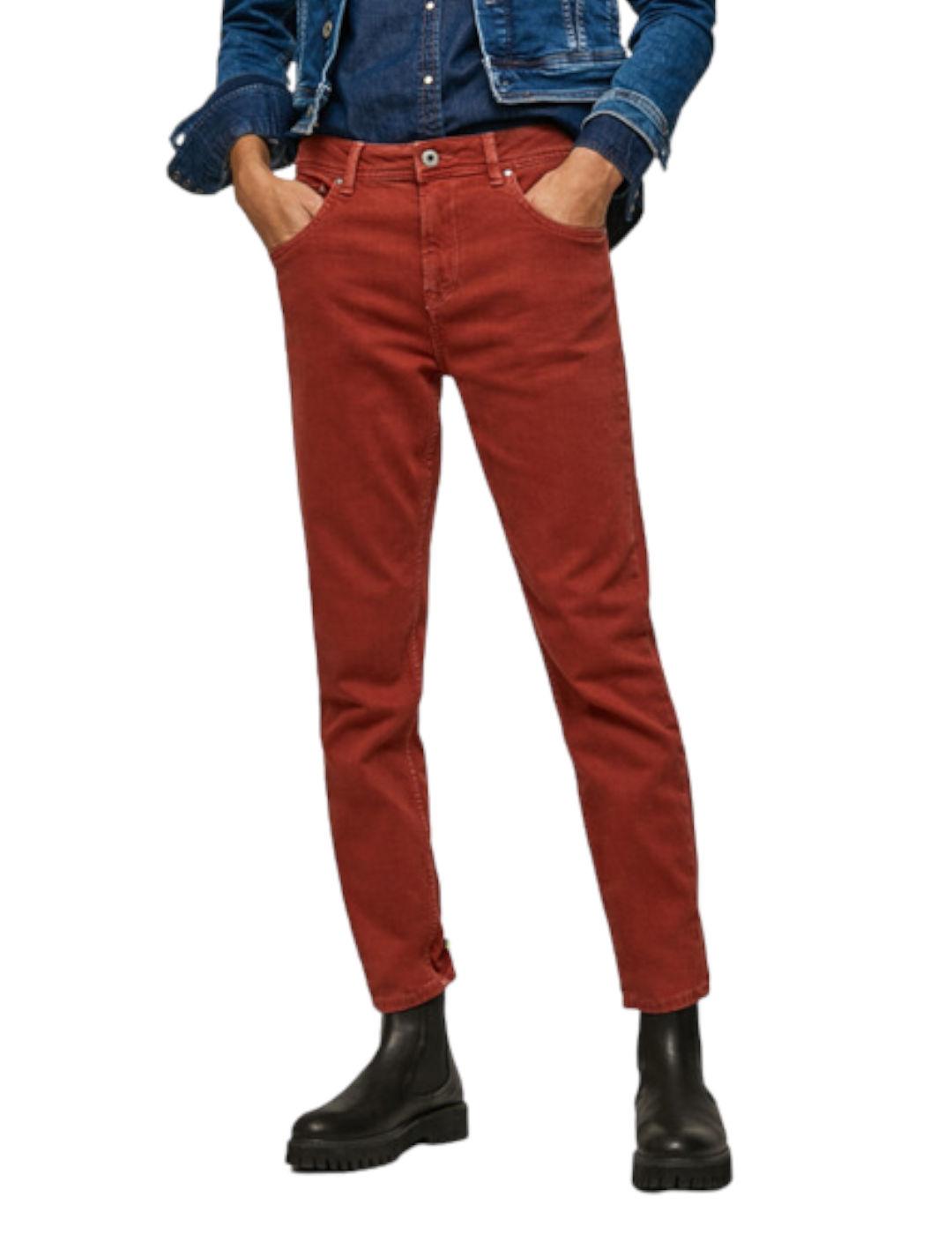 Pantalón Pepe Jeans Mom Fit Violet Teja