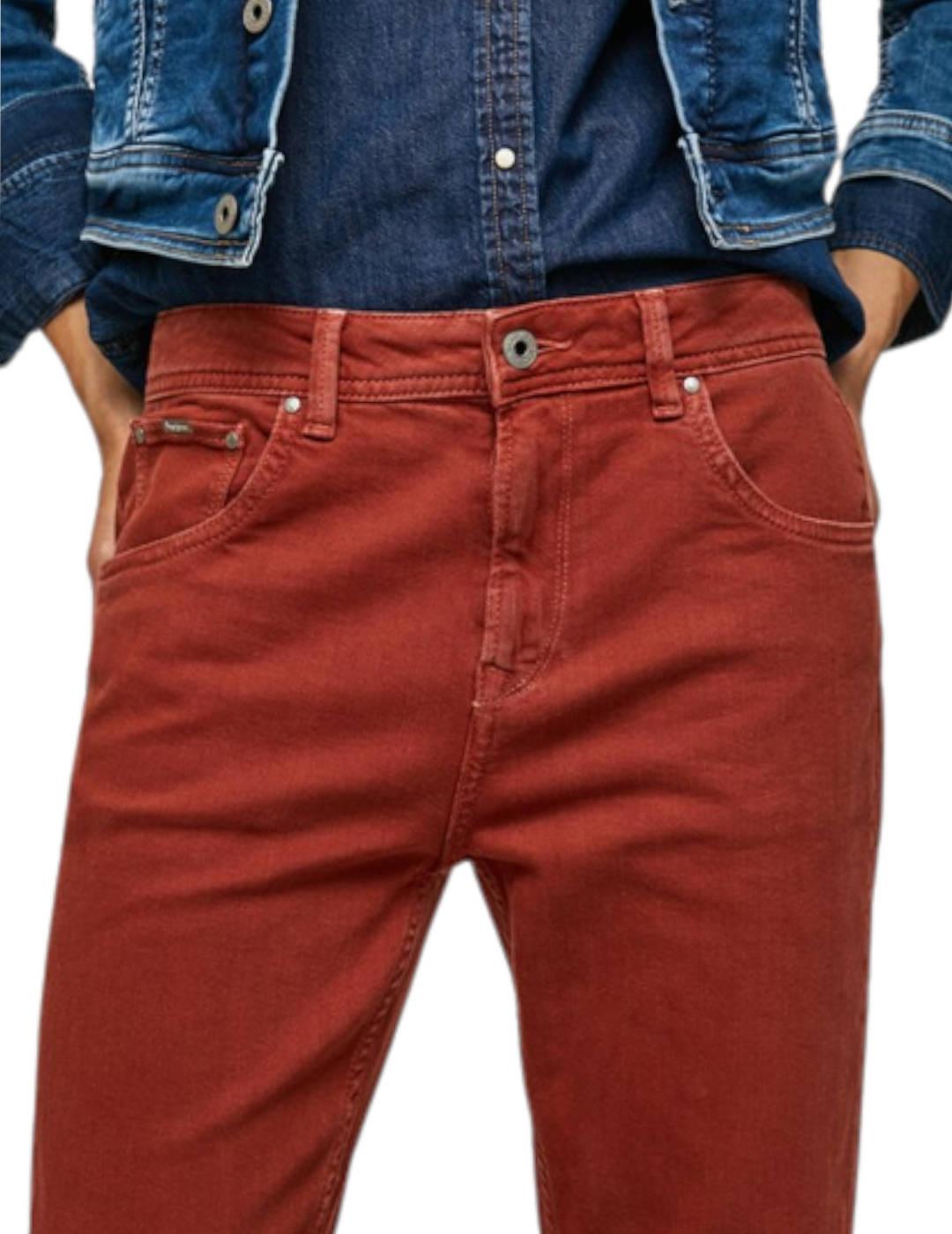 Pantalón Pepe Jeans Mom Fit Violet Teja