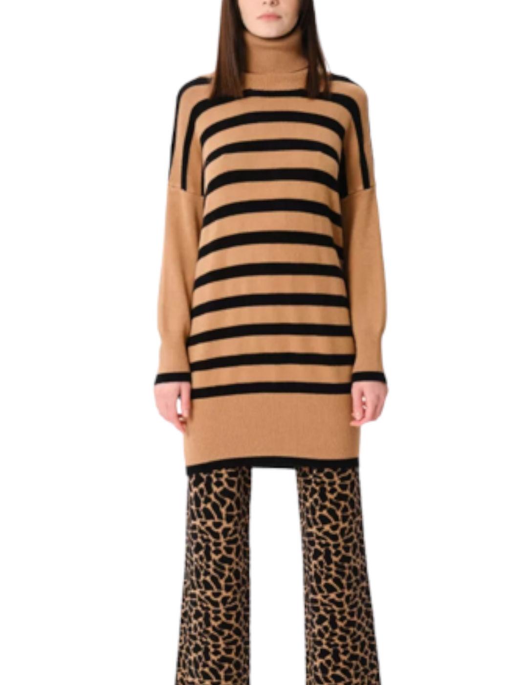 Jersey Kaos Largo Rayas Camel