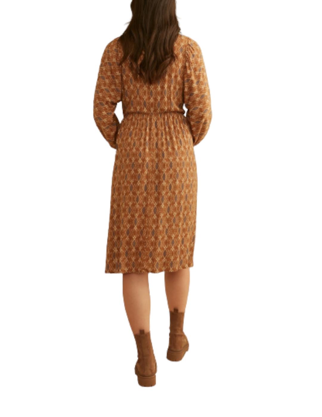 Vestido LAB Collection Botones Camel