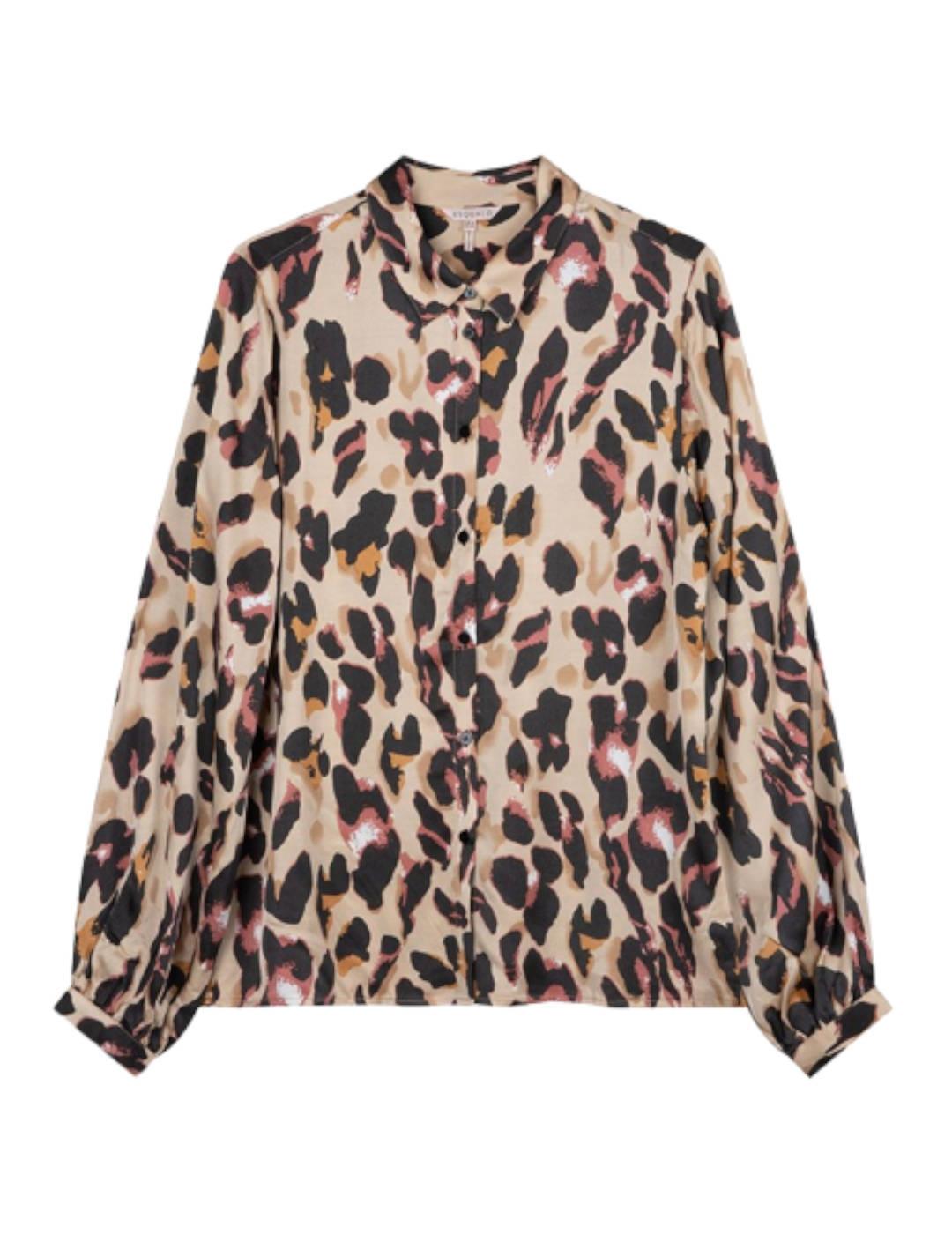 Blusa Esqualo Animal Print Beige