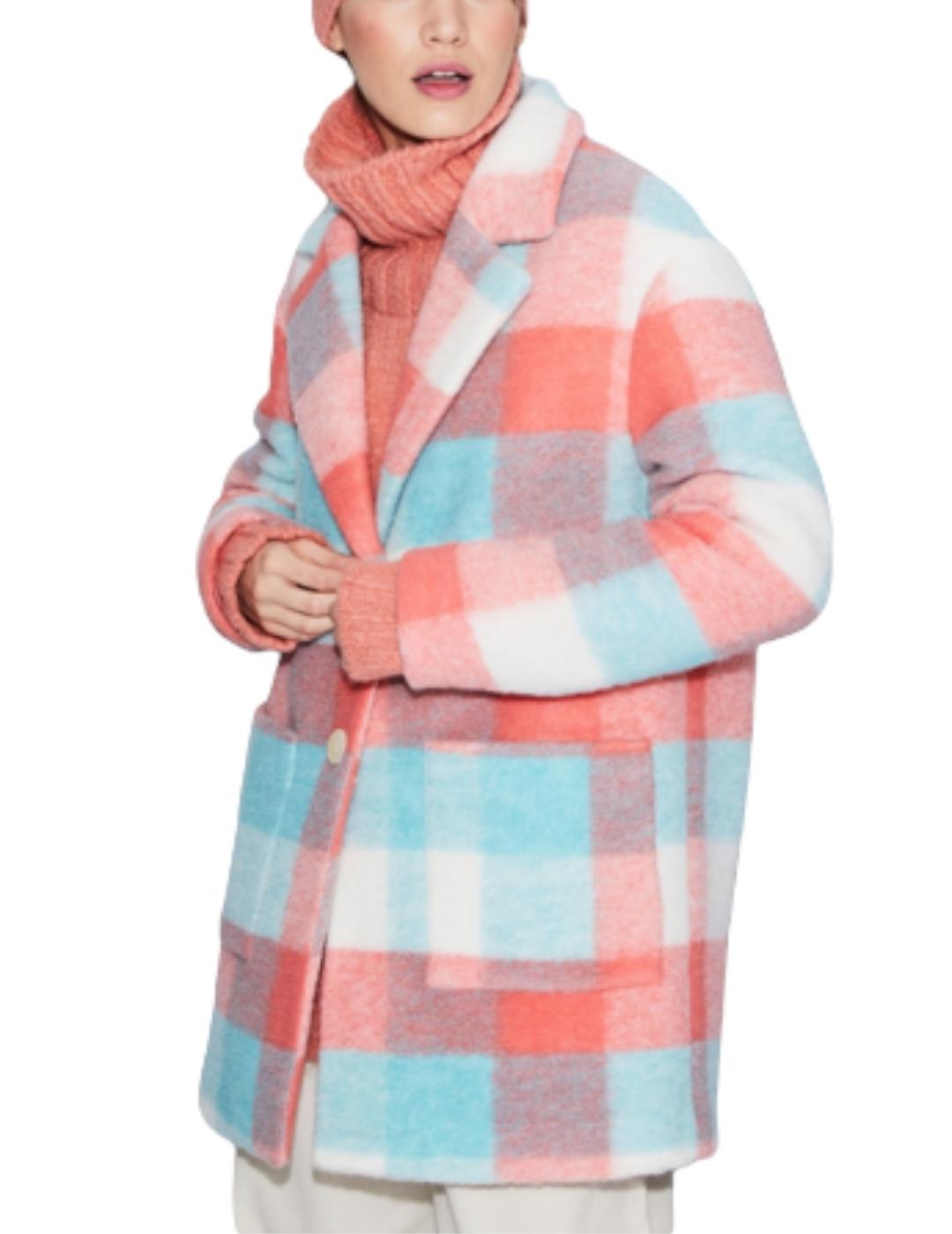 Chaquetón &me Unlimited Cuadros Malene Coral