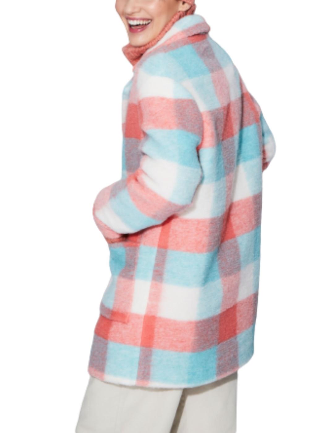 Chaquetón &me Unlimited Cuadros Malene Coral