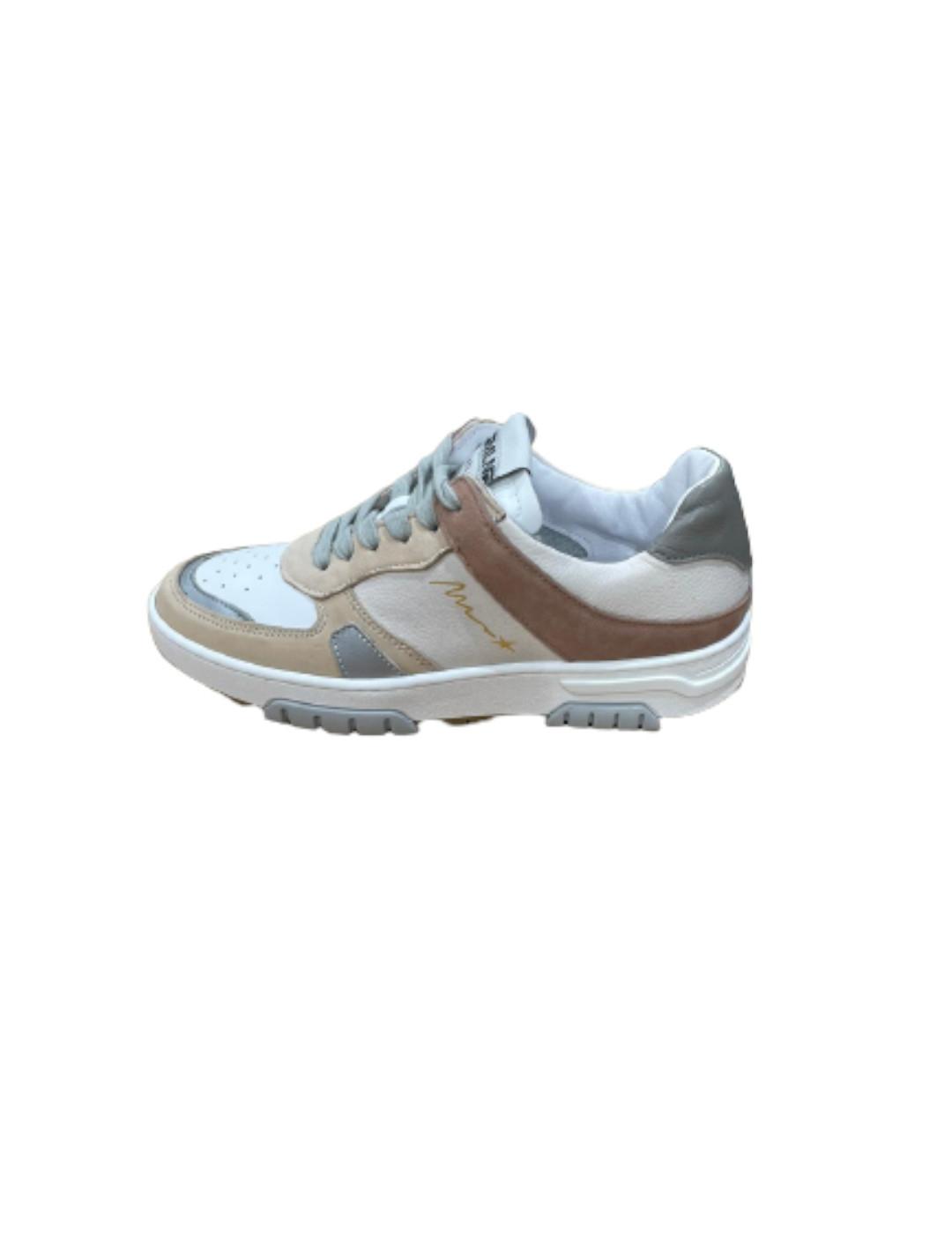 Zapatilla Meliné Combinado Piel Beige