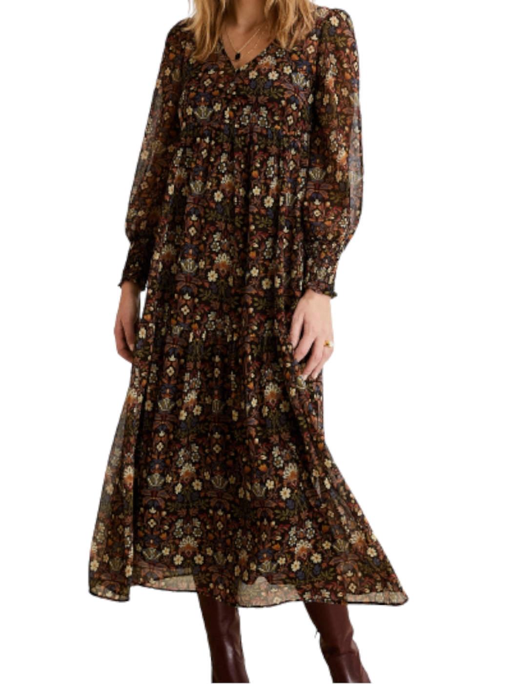 Vestido ese o ese Estampado Jenny Negro