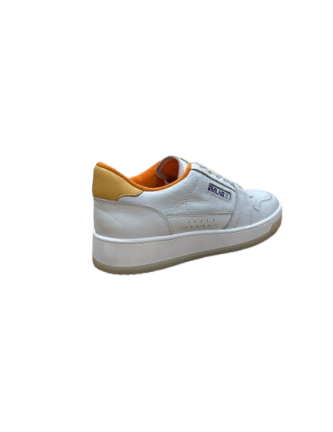 Zapatilla Meliné Blanca Contraste Naranja