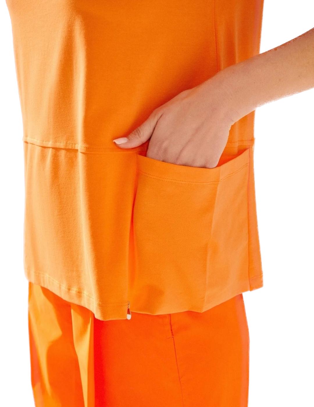 Camiseta Lolitas&L Bolsillos Naranja