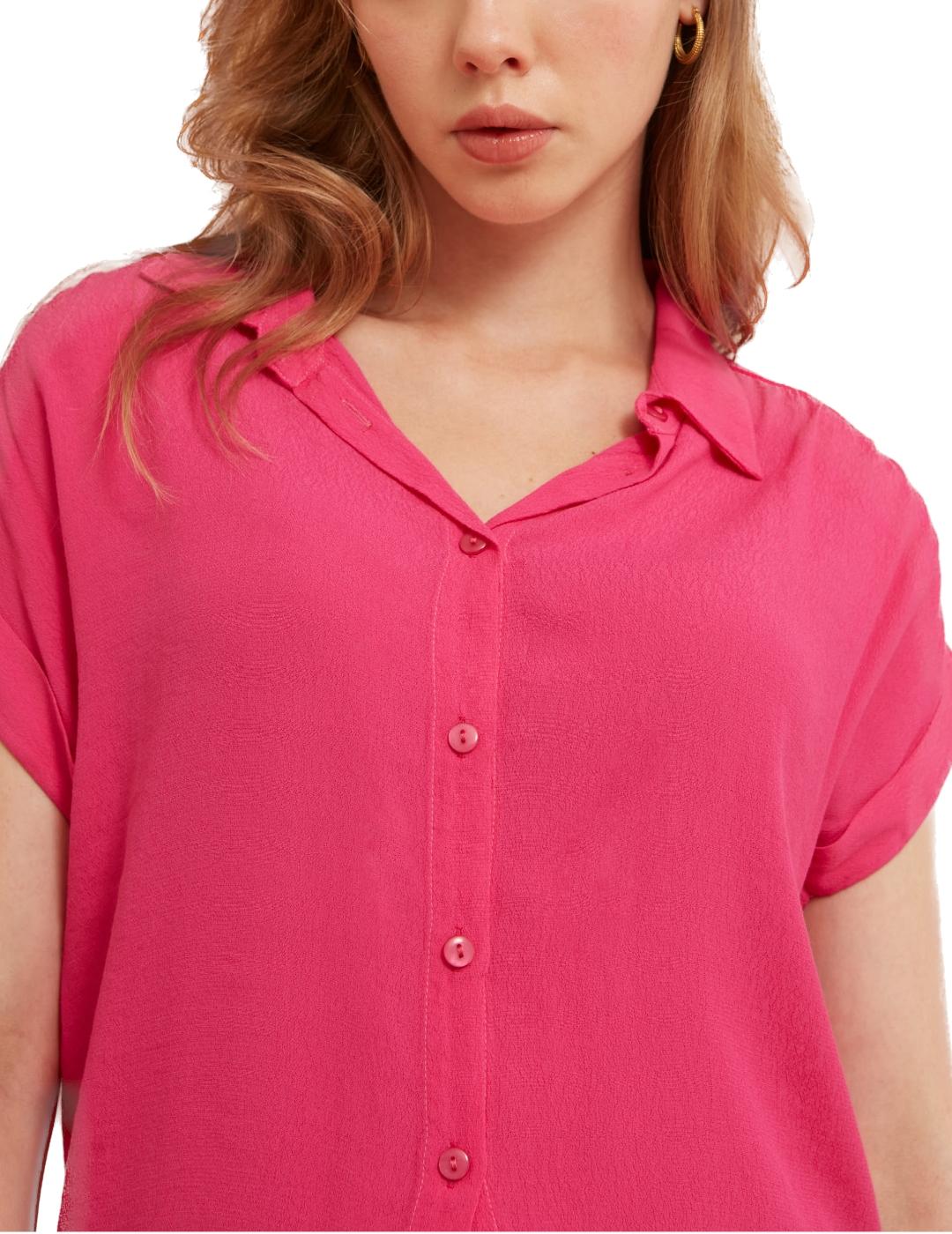 Camisa LAB Collection Viscosa Fucsia